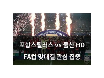 포항스틸러스 vs 울산 HD FA컵 맞대결 관심 집중