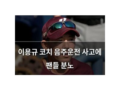 이용규 코치 음주운전 사고에 팬들 분노