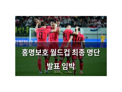 홍명보호 월드컵 최종 명단 발표 임박