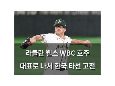 라클란 웰스 WBC 호주 대표로 나서 한국 타선 고전
