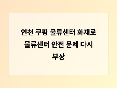 인천 쿠팡 물류센터 화재로 대형 시설 안전 문제 다시 부상