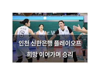 인천 신한은행 플레이오프 희망 이어가며 승리