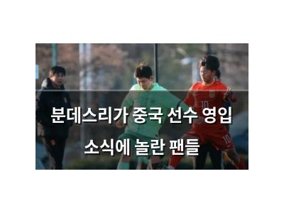 분데스리가 중국 선수 영입 소식에 놀란 팬들