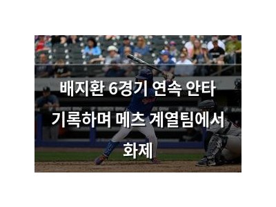 배지환 6경기 연속 안타 기록하며 메츠 계열팀에서 화제